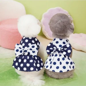 Spring/Summer New Lace Dress, 24 Bubble Skirt, Mesh Skirt, Pet Clothes For Dogs And Cats, Princess Dress, Doll Dress, New Striped Dress, Teddy Clothing, Fashion Princess Dress, Casual Skirt With Buckle, Polka Dot Dress Navy Blue