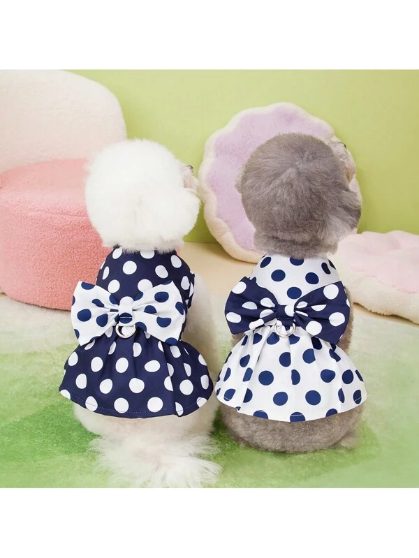 Spring/Summer New Lace Dress, 24 Bubble Skirt, Mesh Skirt, Pet Clothes For Dogs And Cats, Princess Dress, Doll Dress, New Striped Dress, Teddy Clothing, Fashion Princess Dress, Casual Skirt With Buckle, Polka Dot Dress Navy Blue