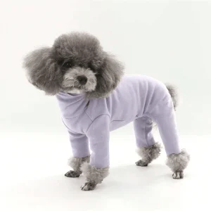 Thick Velvet Pet Jumpsuit In Korean Style, Super Soft Thermal Elastic Dog Clothes For Winter Green