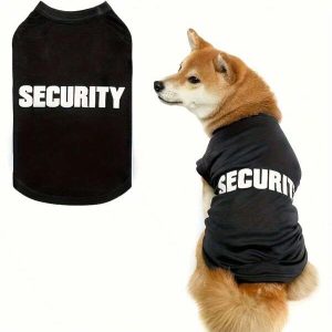 Summer Pet Clothes - Dog Security T-Shirt With Letter Print For Dogs & Cats Red