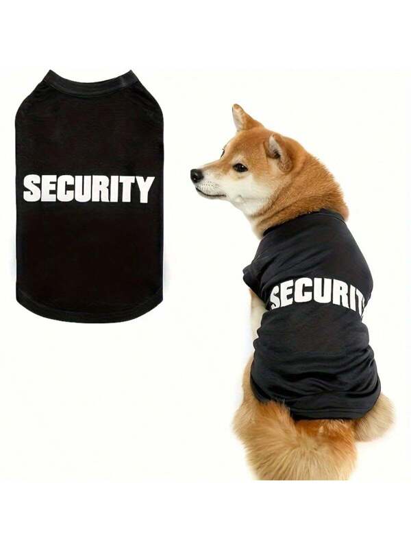 Summer Pet Clothes - Dog Security T-Shirt With Letter Print For Dogs & Cats Red